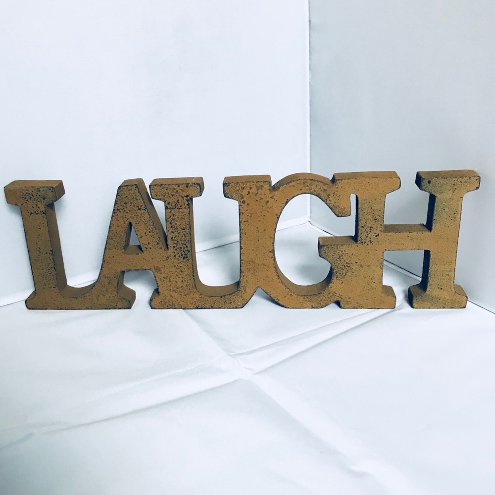 Rustic Matte Brown Laugh Sign / Home Decor NWOT